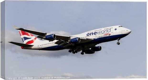 British Airways Boeing 747 Panorama  Canvas Print by David Pyatt