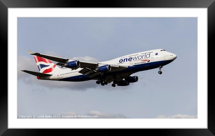 British Airways Boeing 747 Panorama  Framed Mounted Print by David Pyatt