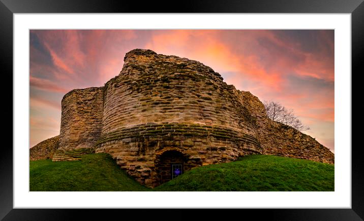 The Mighty Walls of Pontefract Castle Framed Mounted Print by Tim Hill
