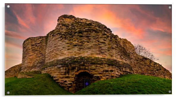The Mighty Walls of Pontefract Castle Acrylic by Tim Hill