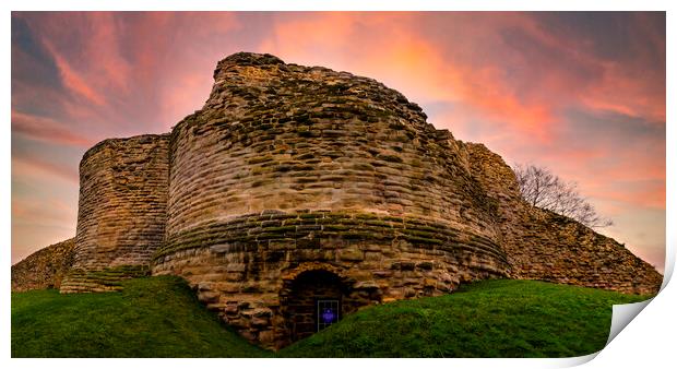 The Mighty Walls of Pontefract Castle Print by Tim Hill