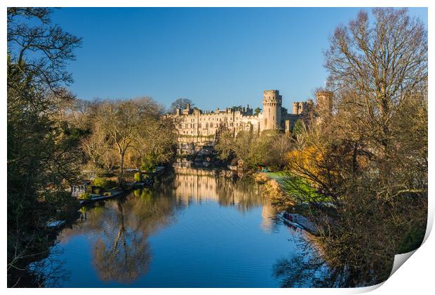 Warwick Castle Reflections in the River Avon Print by David Ross