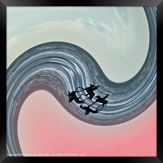 Riding the wave Framed Print by Sharon Lisa Clarke