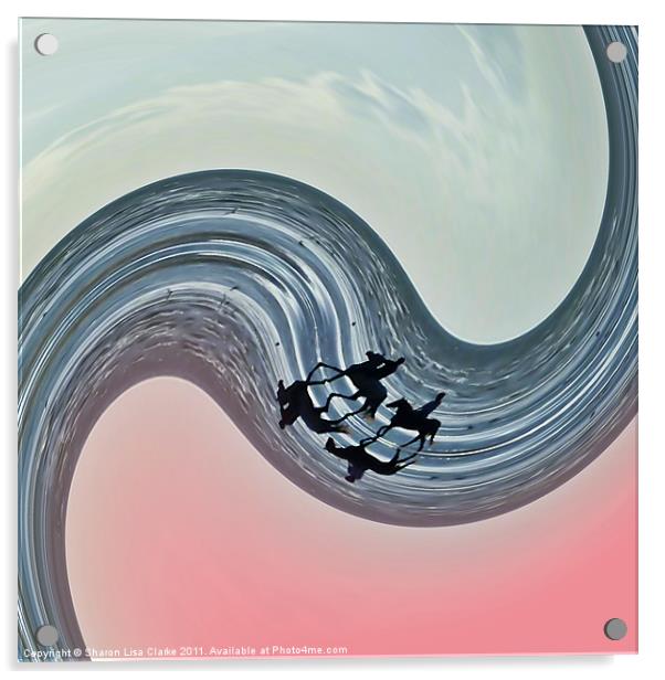 Riding the wave Acrylic by Sharon Lisa Clarke
