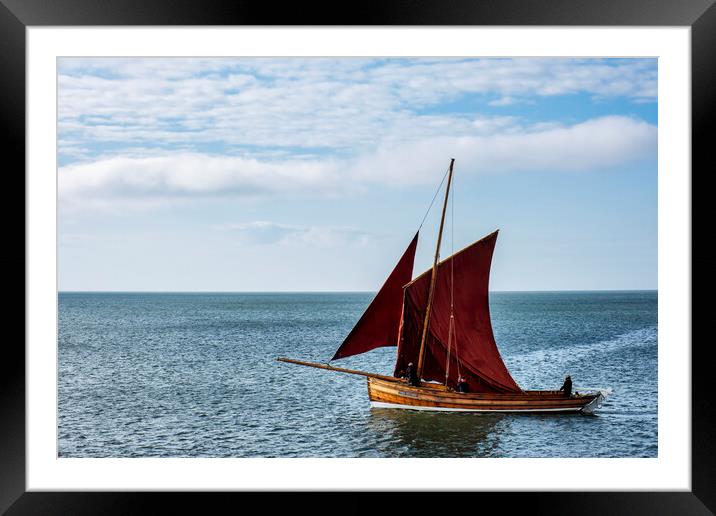 Historic Bridlington Coble Sets Sail Framed Mounted Print by Tim Hill