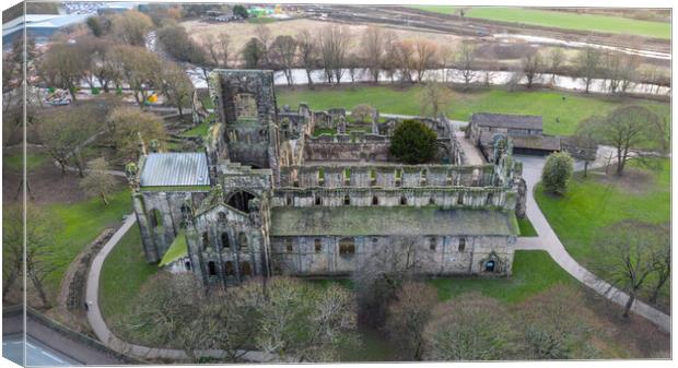 Kirkstall Abbey  Canvas Print by Apollo Aerial Photography