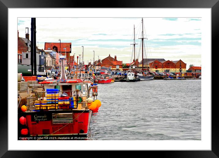 Quayside, Wells Next The Sea, Norfolk. Framed Mounted Print by john hill