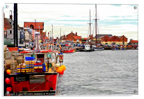 Quayside, Wells Next The Sea, Norfolk. Acrylic by john hill