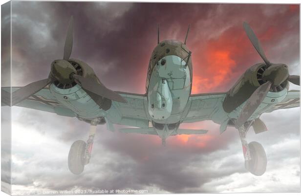Junkers Ju 88R-1 German combat aircraft Canvas Print by Darren Wilkes