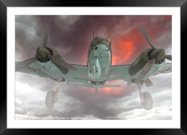 Junkers Ju 88R-1 German combat aircraft Framed Mounted Print by Darren Wilkes
