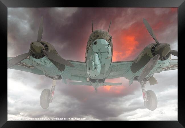 Junkers Ju 88R-1 German combat aircraft Framed Print by Darren Wilkes
