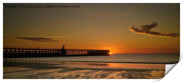 January Sunrise at the end of the pier - Panorama Print by Jim Jones