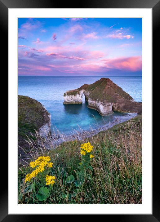 Sunset at High Stacks Arch, Flamborough Head Framed Mounted Print by Martin Williams