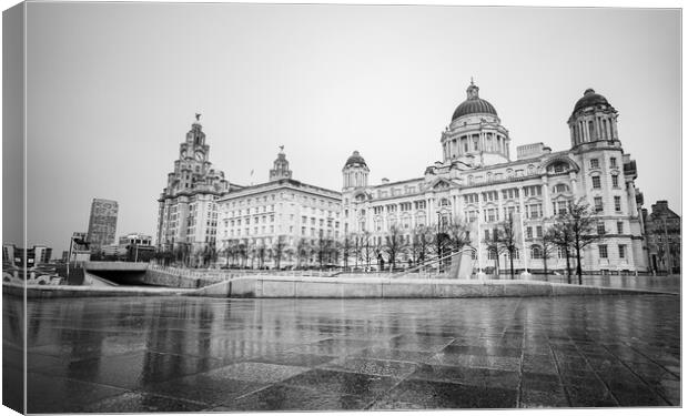 Reflections of the Liverpool skyline Canvas Print by Jason Wells