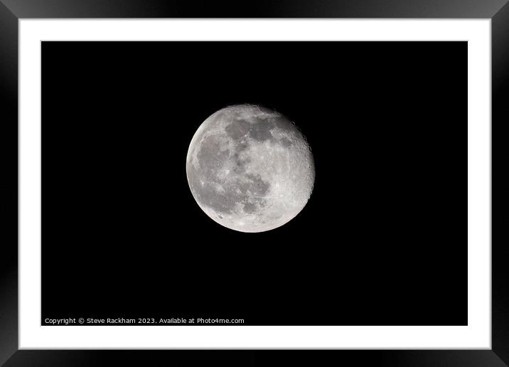 Waning Gibbous Moon over Sheffield Framed Mounted Print by Steve Rackham