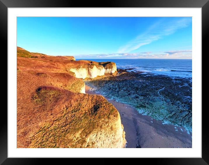 Selwicks Bay Flamborough Framed Mounted Print by Steve Smith