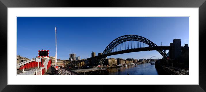 Tyne Bridge and Swing Bridge Newcastle Framed Mounted Print by Steve Smith
