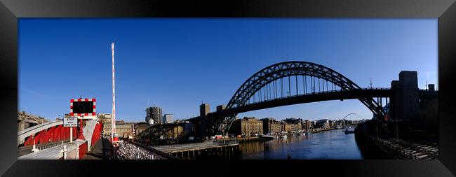 Tyne Bridge and Swing Bridge Newcastle Framed Print by Steve Smith