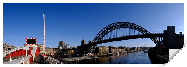 Tyne Bridge and Swing Bridge Newcastle Print by Steve Smith