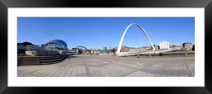 Gateshead Millennium Bridge Panoramic Framed Mounted Print by Steve Smith