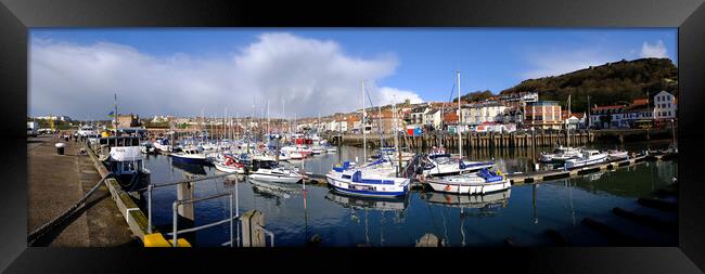 Scarborough Yacht Marina Panoramic Framed Print by Steve Smith