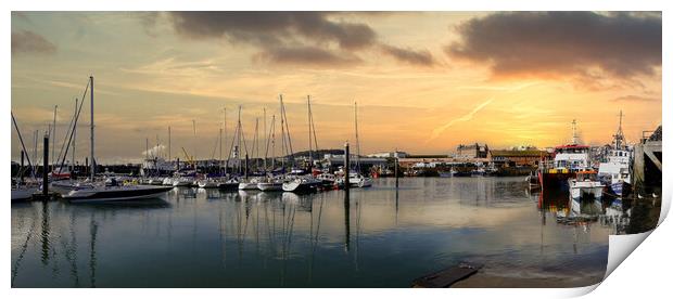 Scarborough Yacht Marina Panoramic Print by Steve Smith