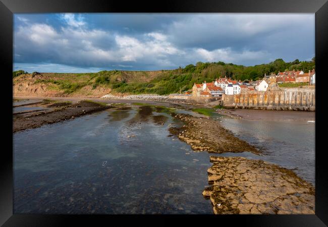 Breathtaking Aerial View of Robin Hoods Bay Framed Print by Steve Smith