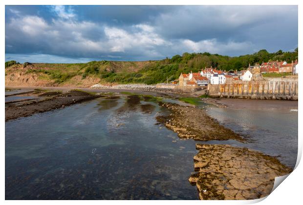 Breathtaking Aerial View of Robin Hoods Bay Print by Steve Smith