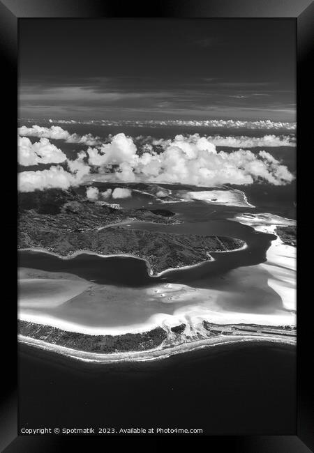 Aerial Bora Bora Mt Otemanu South Pacific Ocean Framed Print by Spotmatik 