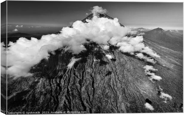 Aerial Mt Agung volcano Bali Indonesia Southeast Asia Canvas Print by Spotmatik 