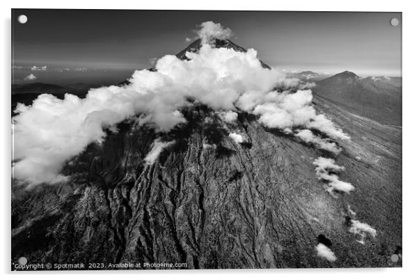 Aerial Mt Agung volcano Bali Indonesia Southeast Asia Acrylic by Spotmatik 