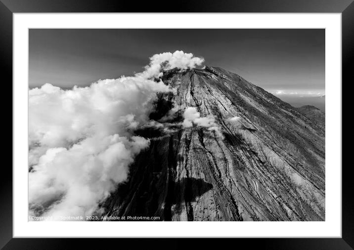 Aerial Mt Agung volcano Bali Indonesia Southeast Asia Framed Mounted Print by Spotmatik 