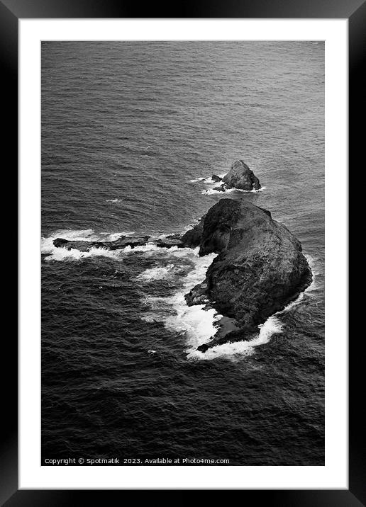 Aerial Molokai view of Elephant rock Kukaiwaa Point  Framed Mounted Print by Spotmatik 