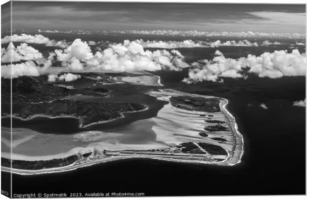 Aerial Bora Bora a luxury Tahitian Pacific Island  Canvas Print by Spotmatik 