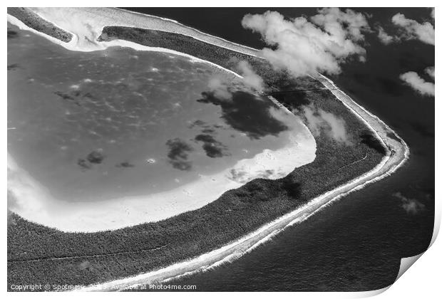 Aerial Tupai Bora Bora Tahaa Society Islands Pacific  Print by Spotmatik 