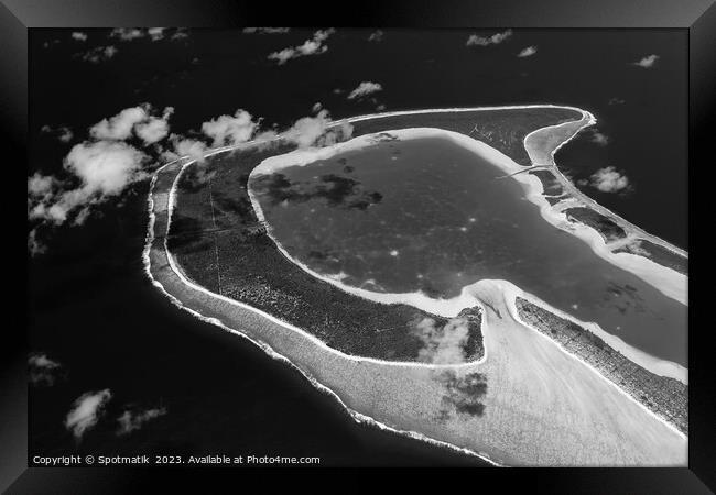 Aerial Tupai Bora Bora Tahaa Society Islands Pacific  Framed Print by Spotmatik 
