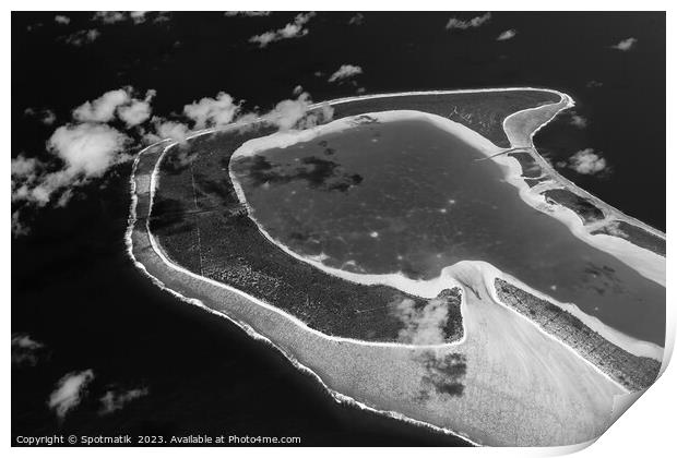 Aerial Tupai Bora Bora Tahaa Society Islands Pacific  Print by Spotmatik 