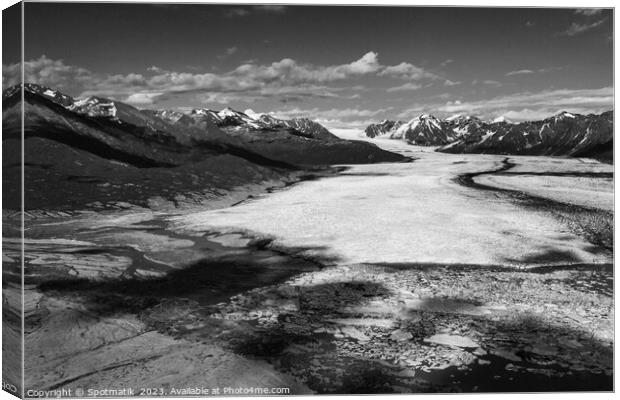Aerial view Chugach Mountains Alaska Knik glacier America Canvas Print by Spotmatik 