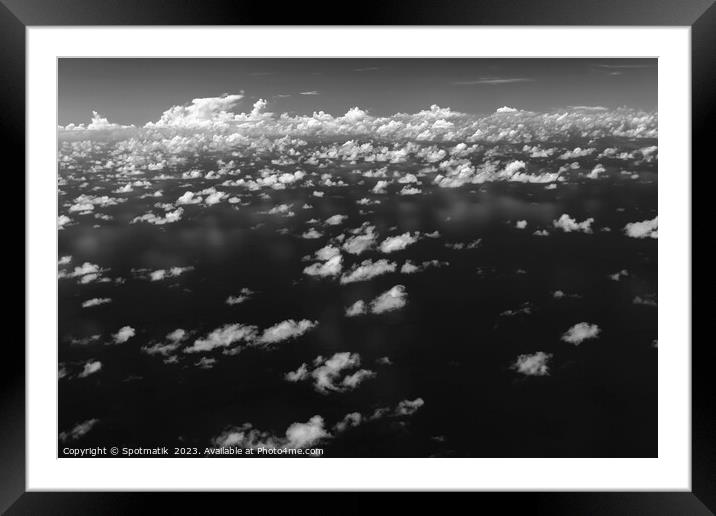 Aerial cloudscape of French Polynesia Pacific ocean seascape  Framed Mounted Print by Spotmatik 