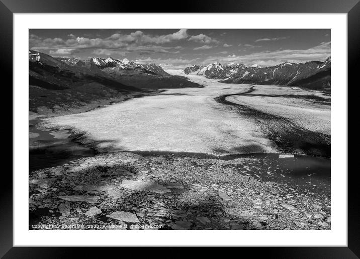 Aerial view Chugach Mountains Knik glacier Alaska America Framed Mounted Print by Spotmatik 