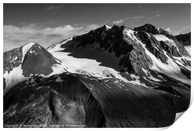 Aerial view Chugach snowy mountain range Alaska America Print by Spotmatik 