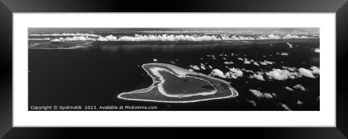 Aerial Panorama Tupai Bora Bora Tahaa South Pacific  Framed Mounted Print by Spotmatik 