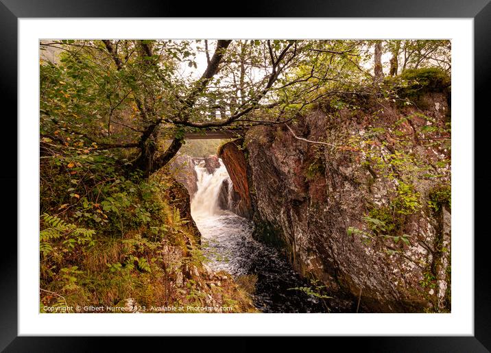 Enchanting Highland Nevis Waterfall Framed Mounted Print by Gilbert Hurree