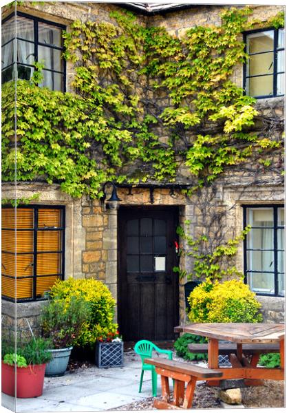 Cotswolds Cottage Bourton on the Water UK Canvas Print by Andy Evans Photos