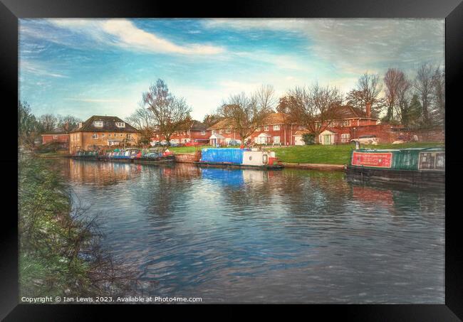Moored At Hungerford Wharf Framed Print by Ian Lewis