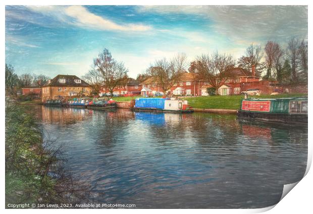 Moored At Hungerford Wharf Print by Ian Lewis