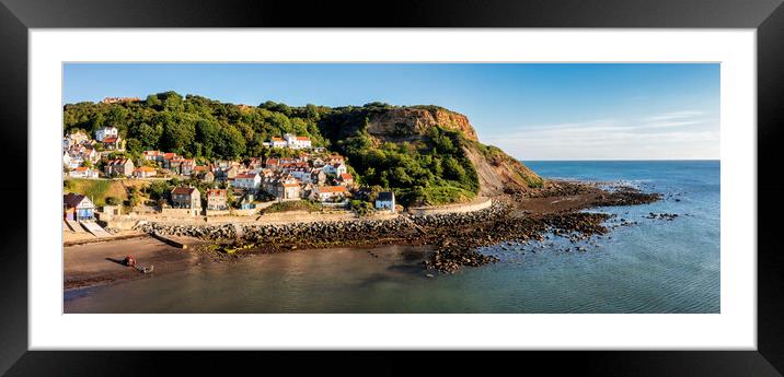 Runswick Bay Panoramic Framed Mounted Print by Tim Hill