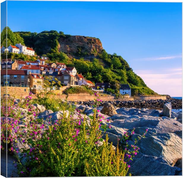 Runswick Bay in Summertime Canvas Print by Tim Hill