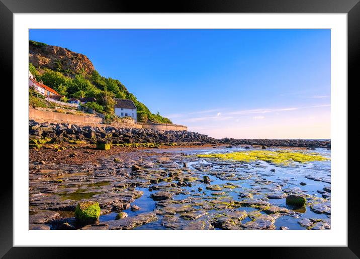 Runswick Bay at Low Tide Framed Mounted Print by Tim Hill