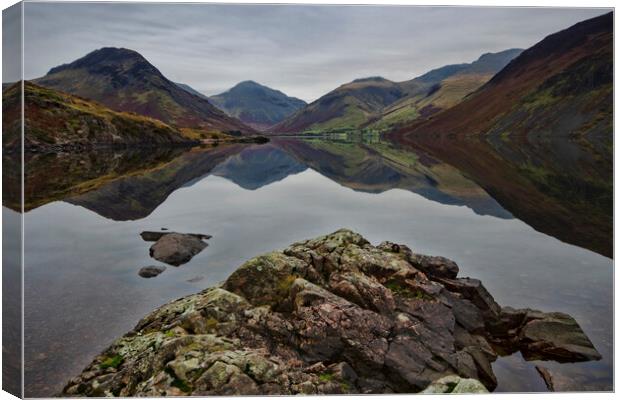 Wast Water Reflections Canvas Print by Steve Smith